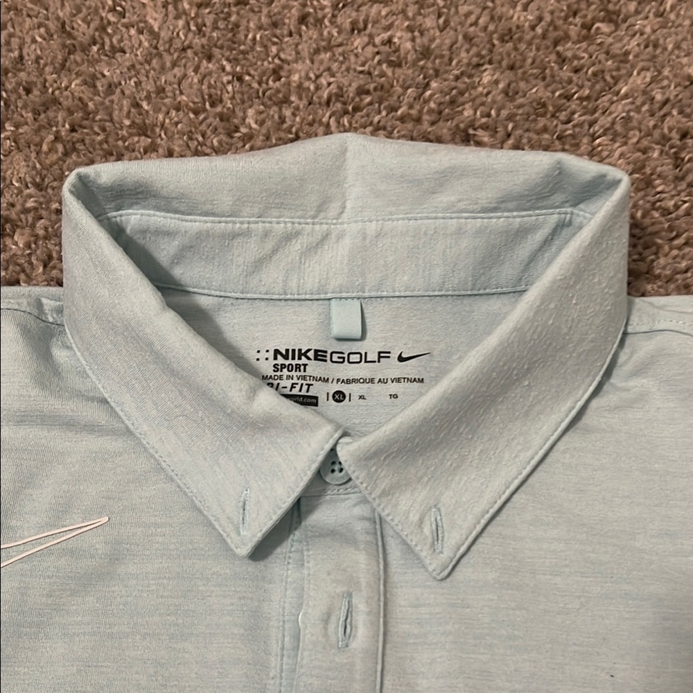 Men's Nike Golf Light Blue Polo Shirt - Picture 3 of 7